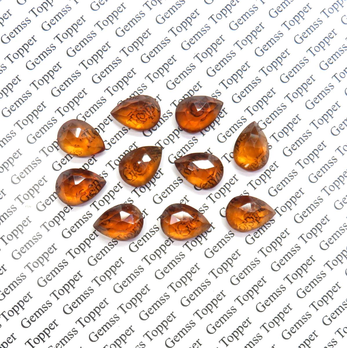 Hessonite Garnet 6x8 mm Pear Rose Cut